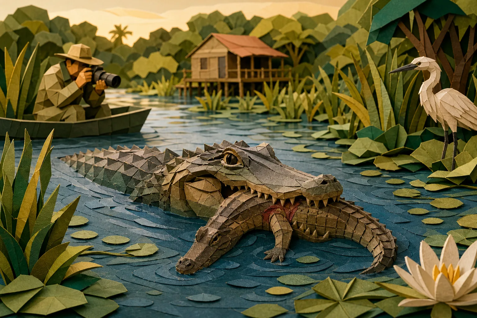 Flagrante em Poconé revela cena rara de canibalismo entre jacarés no Pantanal