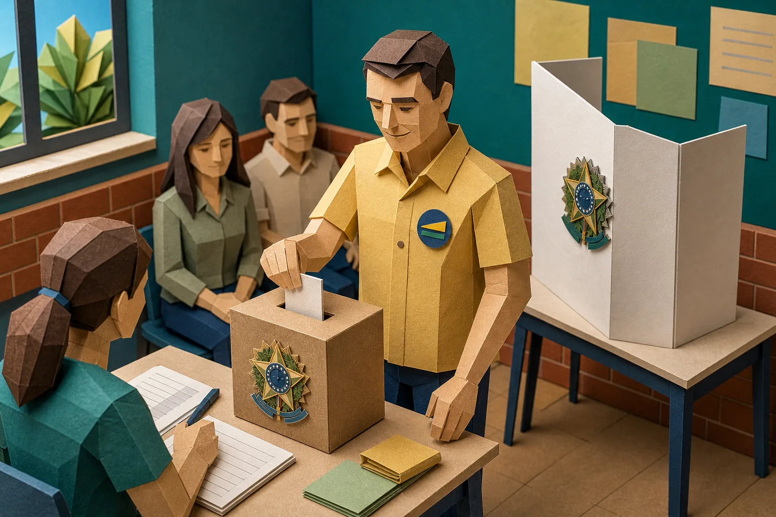 Flávio Bolsonaro comparece à seção eleitoral em Vila Isabel no início da votação