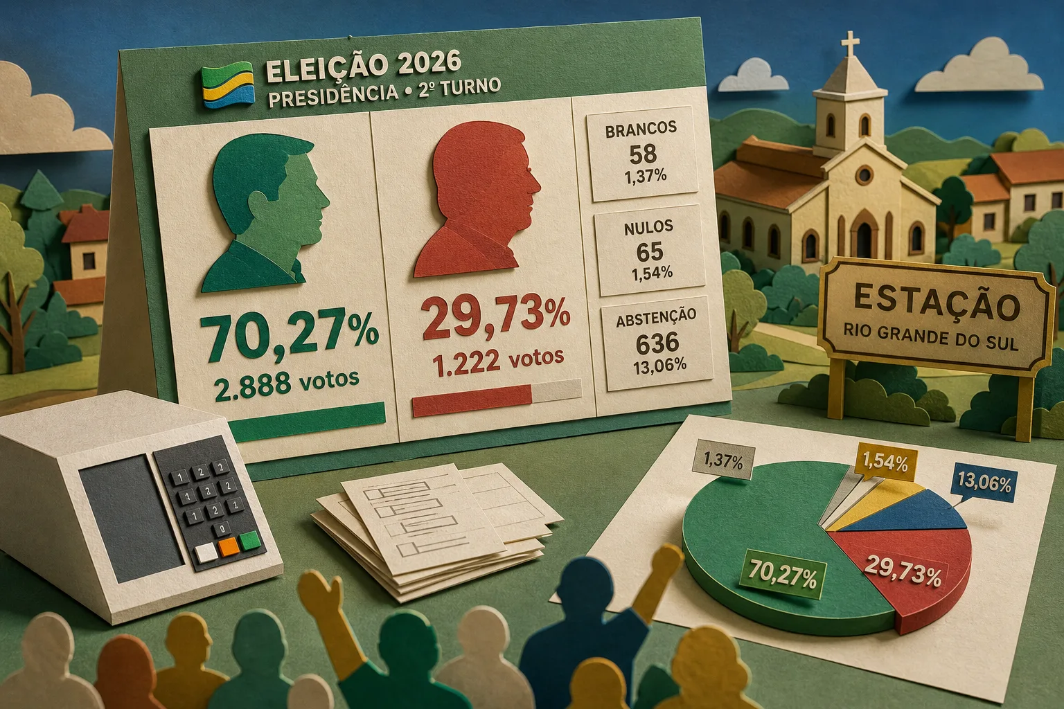 Flávio Bolsonaro conquista 70,27% dos votos para a Presidência em Estação