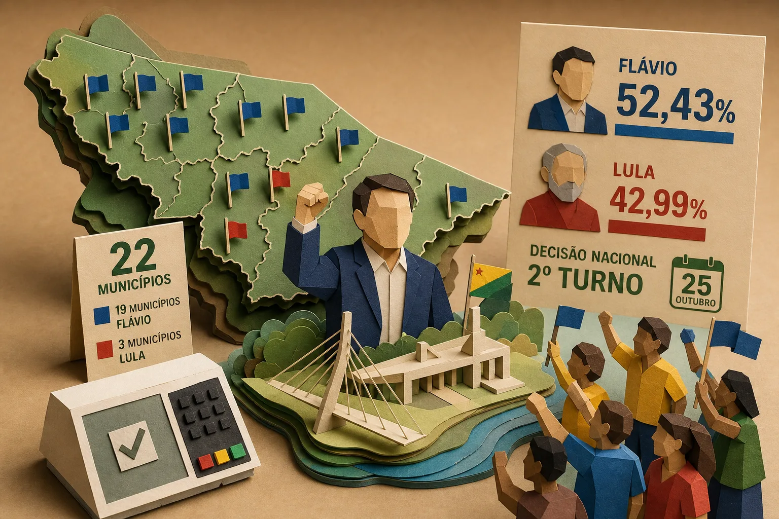 Flávio Bolsonaro conquista maioria dos municípios do Acre na eleição presidencial