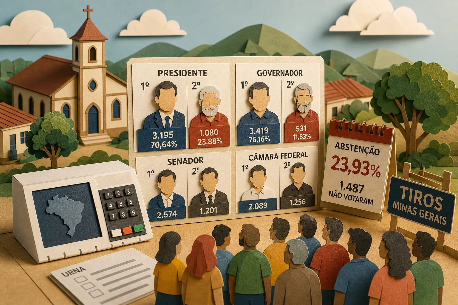 Flavio Bolsonaro e Cleitinho Azevedo lideram votação do primeiro turno em Tiros