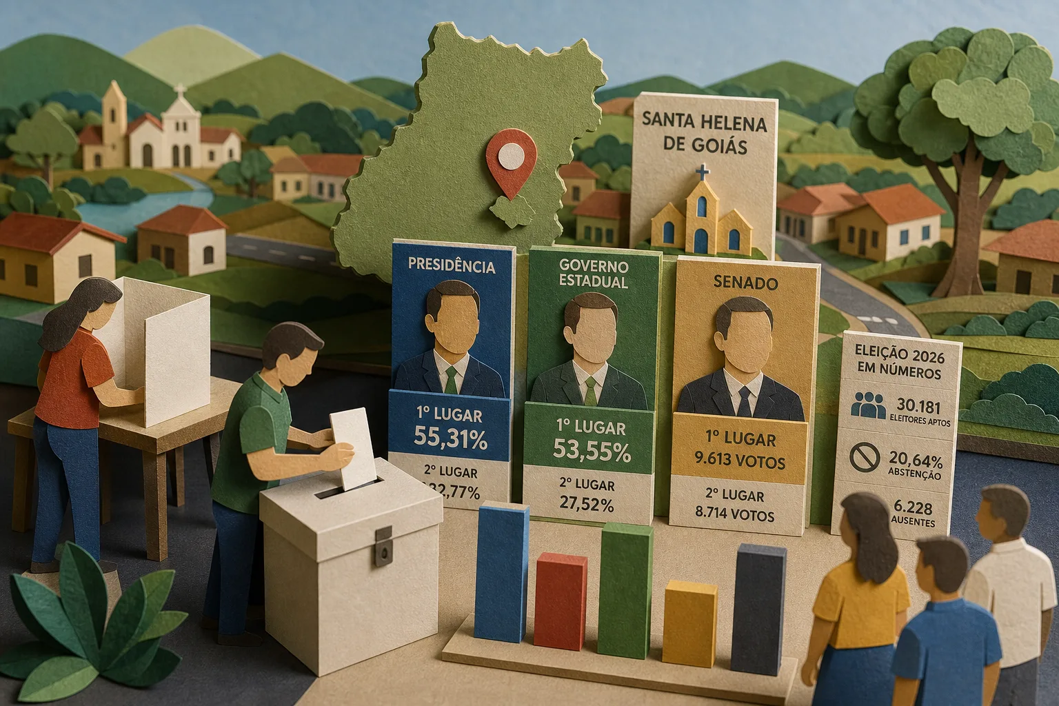 Flavio Bolsonaro e Daniel Vilela lideram votos em Santa Helena de Goiás