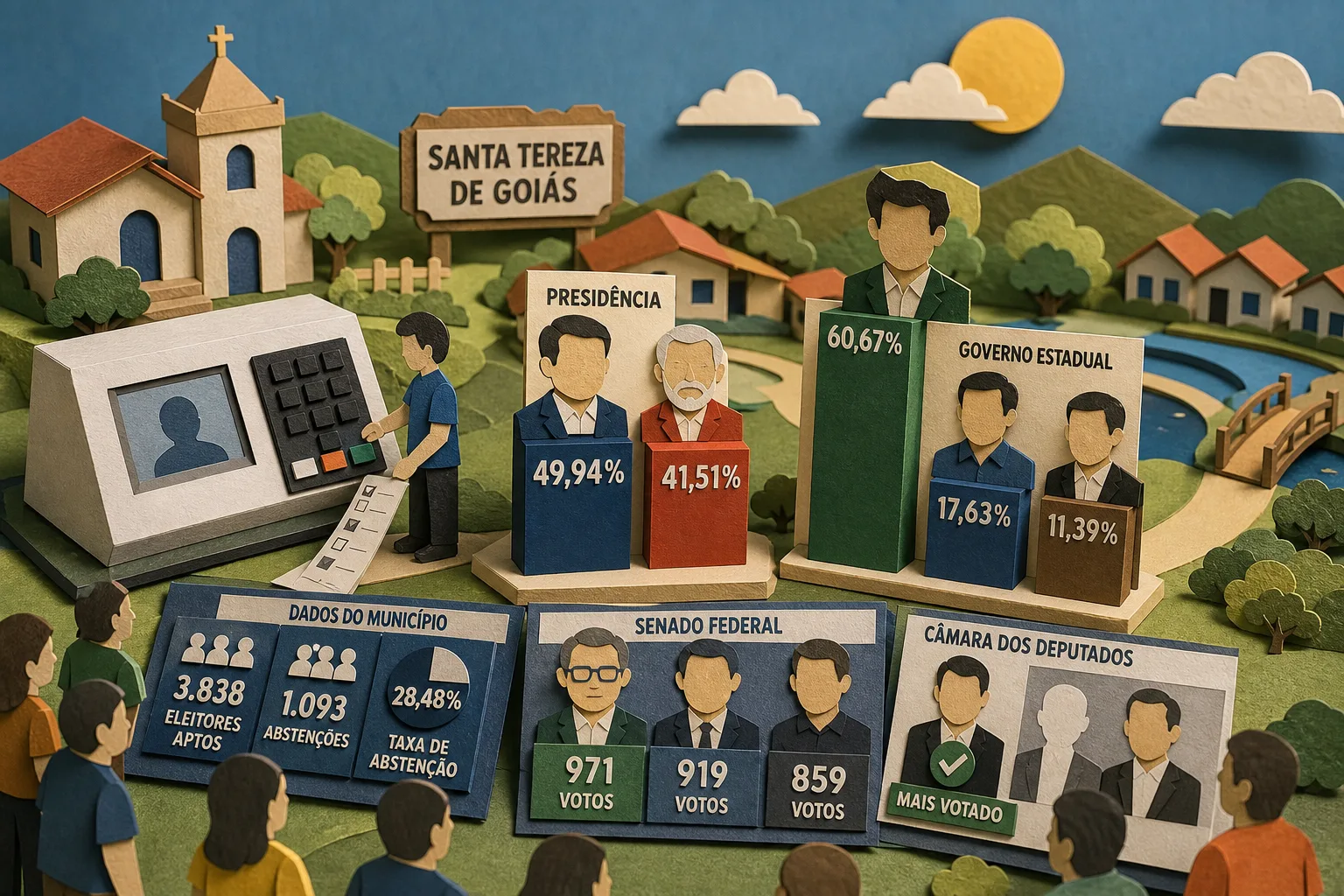 Flavio Bolsonaro e Daniel Vilela lideram votos em Santa Tereza de Goiás