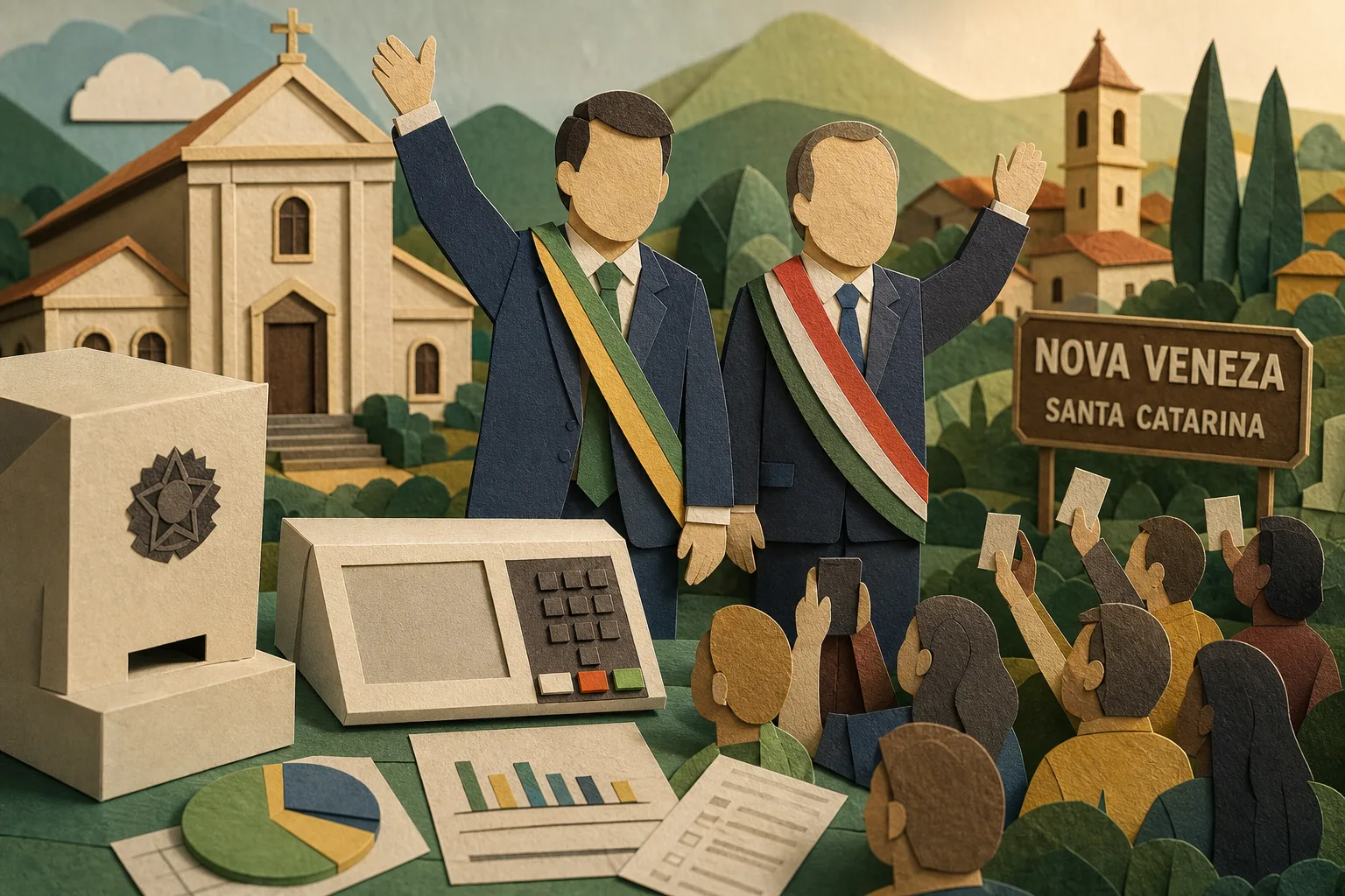 Flavio Bolsonaro e Jorginho Mello lideram votação do 1º turno em Nova Veneza