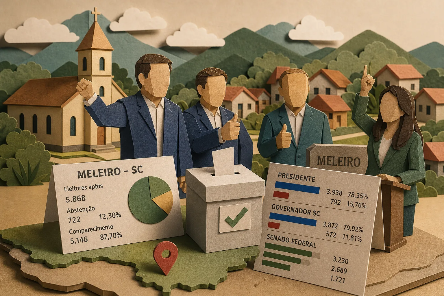 Flavio Bolsonaro e Jorginho Mello lideram votação do primeiro turno em Meleiro