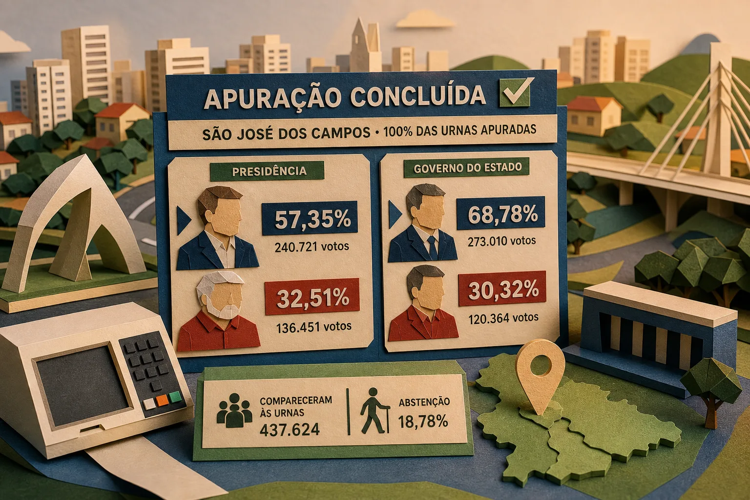 Flávio Bolsonaro e Tarcísio de Freitas lideram votos em São José dos Campos