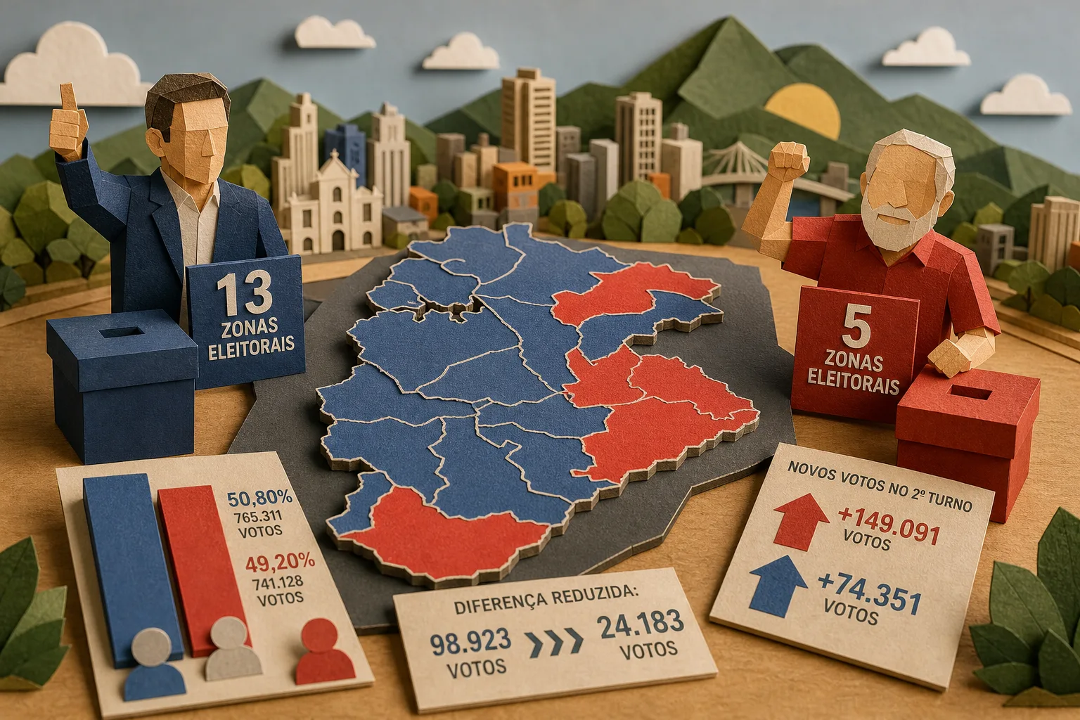 Flávio Bolsonaro lidera em 13 zonas eleitorais de BH e Lula vence em cinco