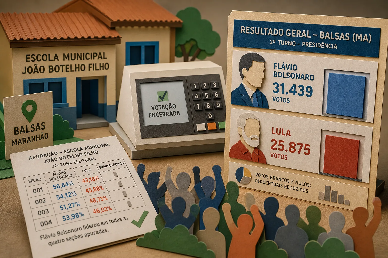 Flávio Bolsonaro lidera votação de colégio eleitoral em Balsas no segundo turno