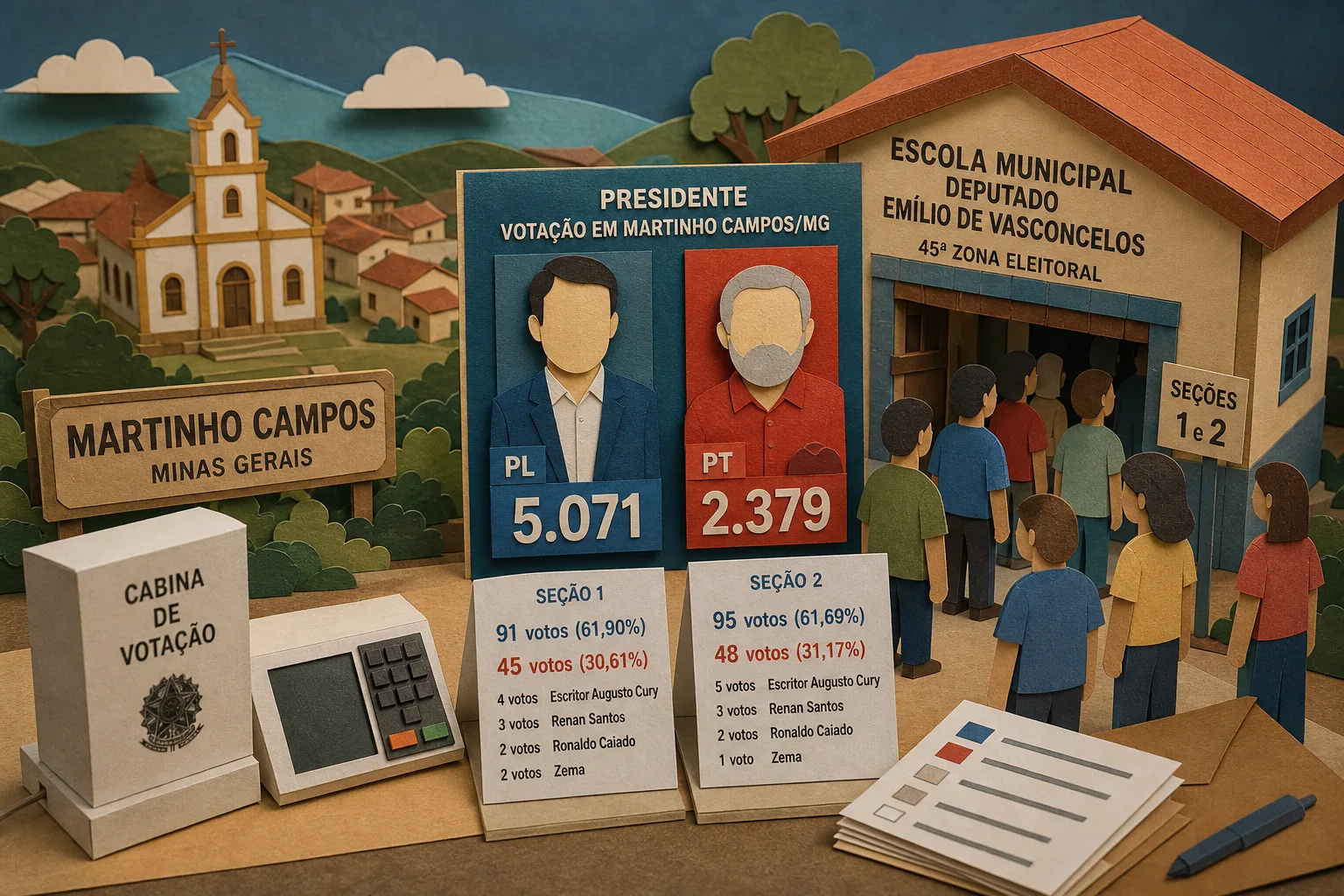 Flavio Bolsonaro lidera votação para presidente em Martinho Campos em Minas Gerais