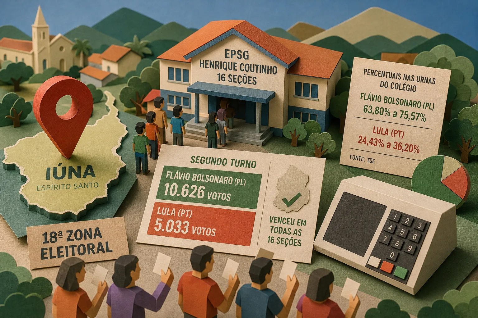 Flávio Bolsonaro obtém maioria dos votos no segundo turno em Iúna no Espírito Santo