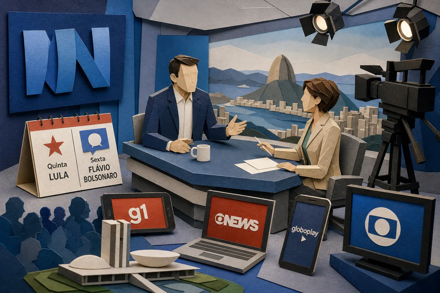 Flávio Bolsonaro participa de entrevista sobre disputa eleitoral nesta sexta