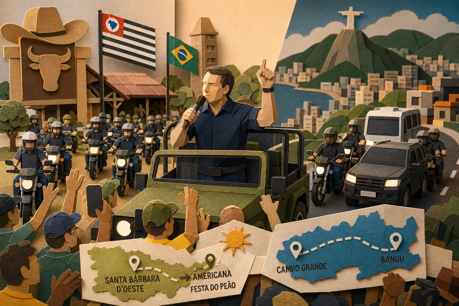 Flávio Bolsonaro realiza atos eleitorais no interior paulista e na capital do Rio