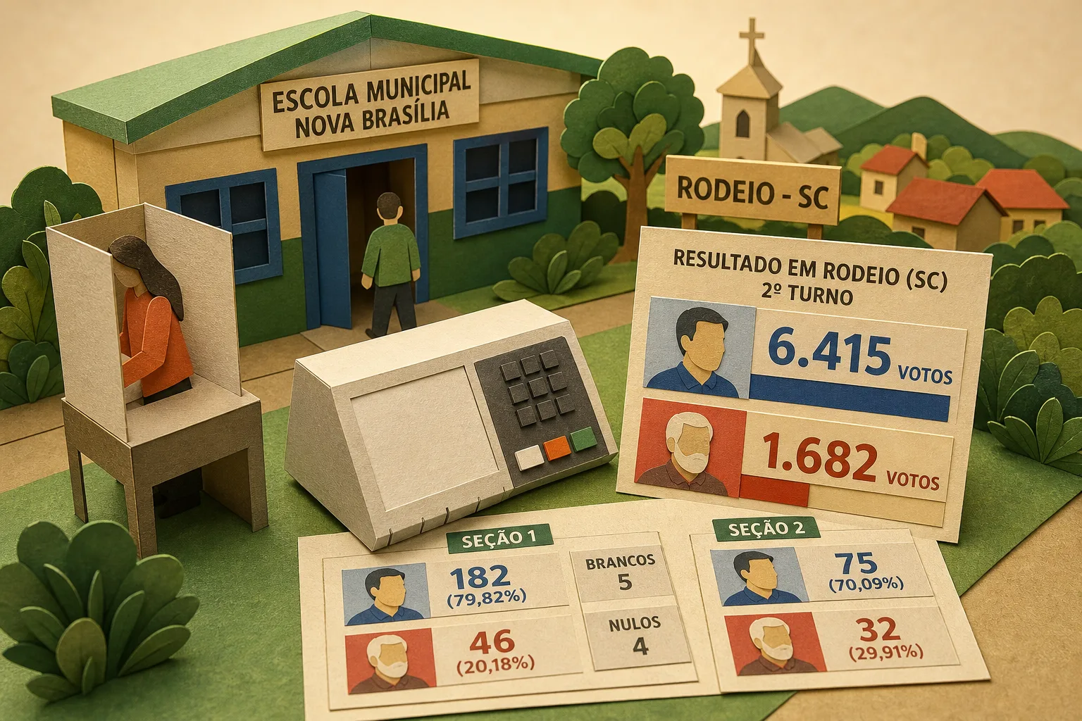 Flávio Bolsonaro vence votação em colégio eleitoral de Rodeio no 2º turno