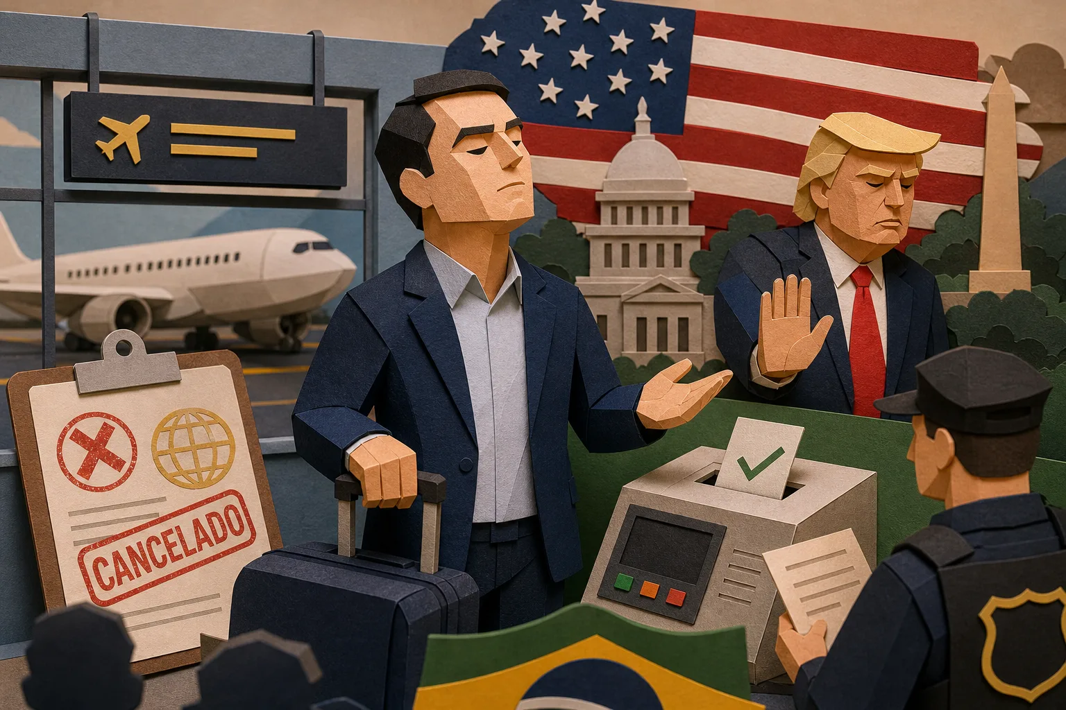 Flávio Bolsonaro viaja aos EUA com documento cancelado e questiona eleição