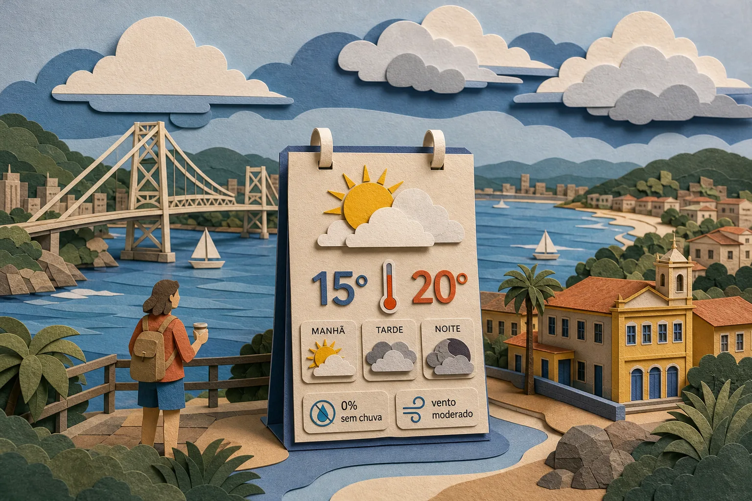 Florianópolis tem predomínio de nuvens e máxima de 20ºC nesta segunda-feira