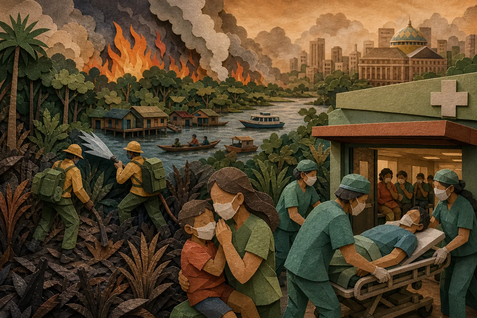Focos intencionais de calor no Amazonas lotam hospitais e mobilizam brigadas