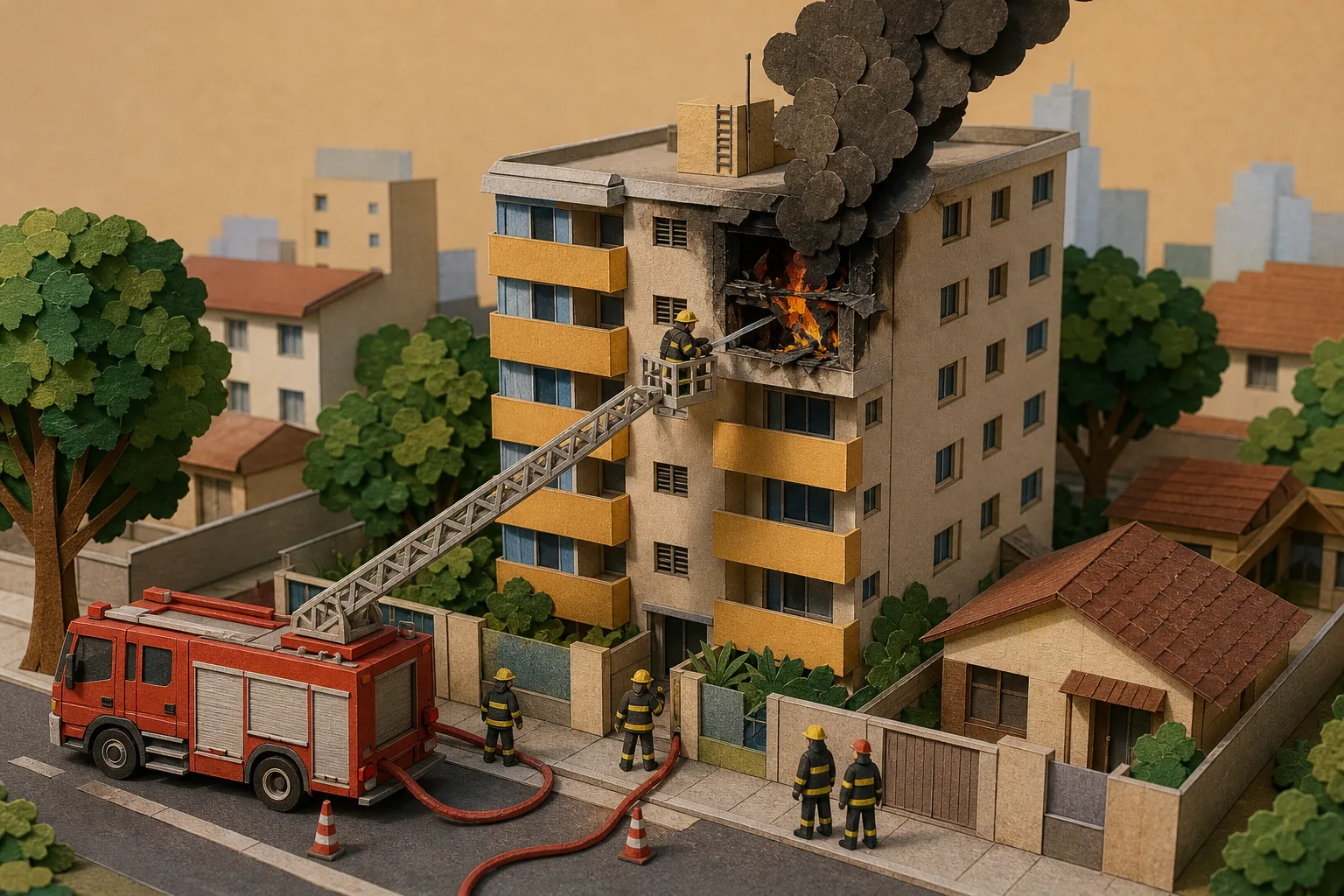 Fogo destrói cômodo de imóvel residencial no bairro Encruzilhada em Santos