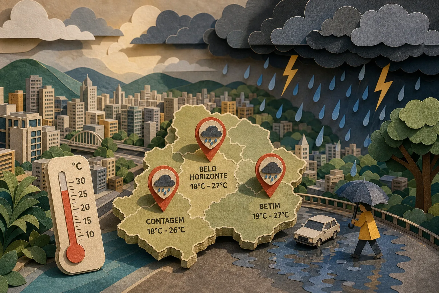Frente fria traz risco de temporais para Belo Horizonte e região metropolitana
