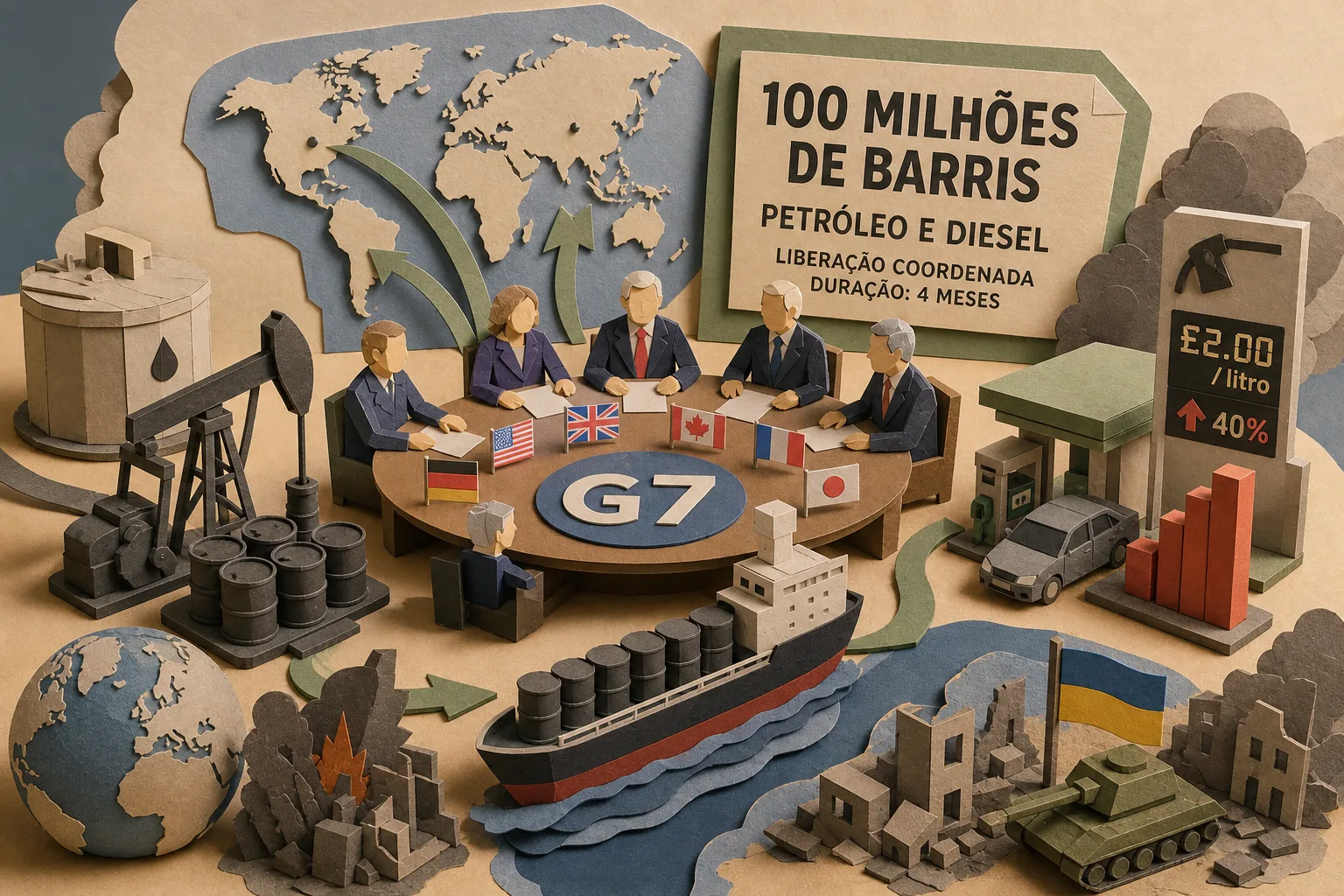G7 disponibiliza 100 milhões de barris de petróleo e diesel para conter preços