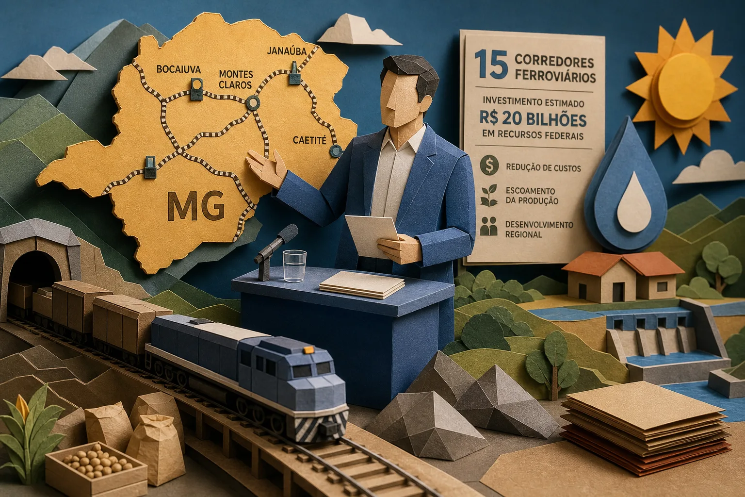 Gabriel Azevedo propõe criação de corredores ferroviários em MG