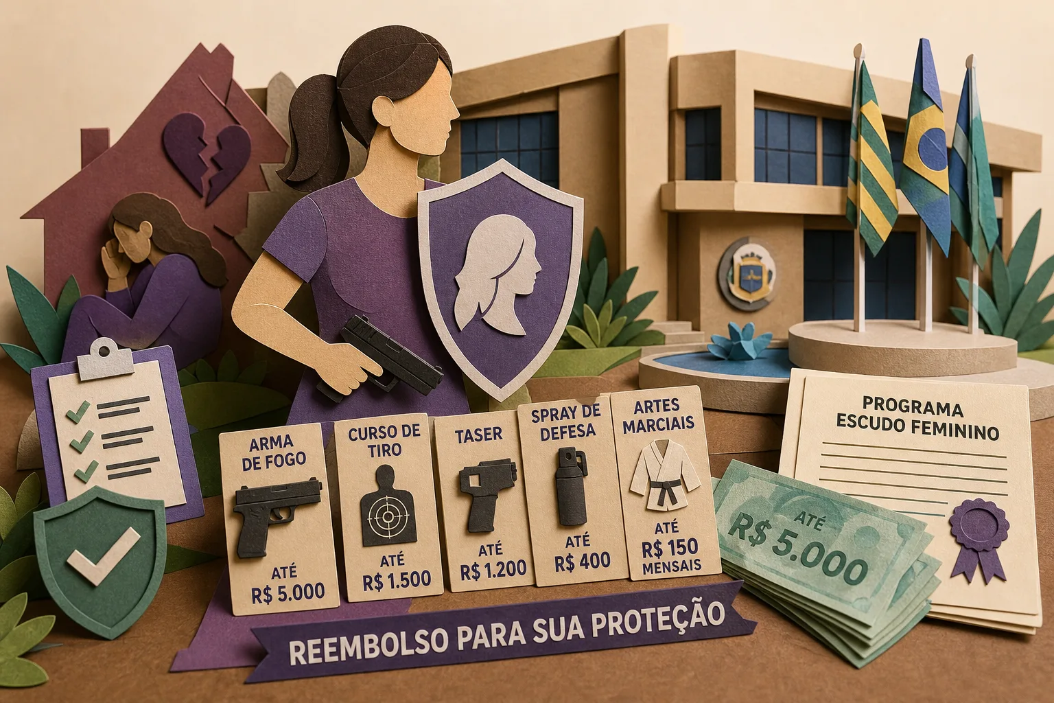 Goiânia aprova reembolso para mulheres comprarem armas e itens de defesa