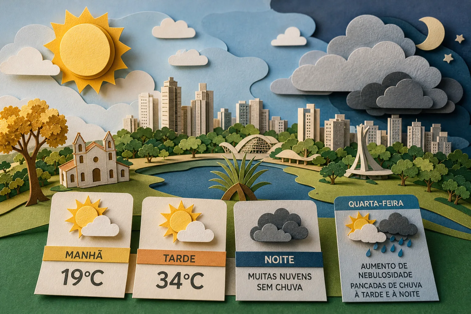 Goiânia registra calor de até 34ºC com tempo firme e sem chuva nesta terça-feira
