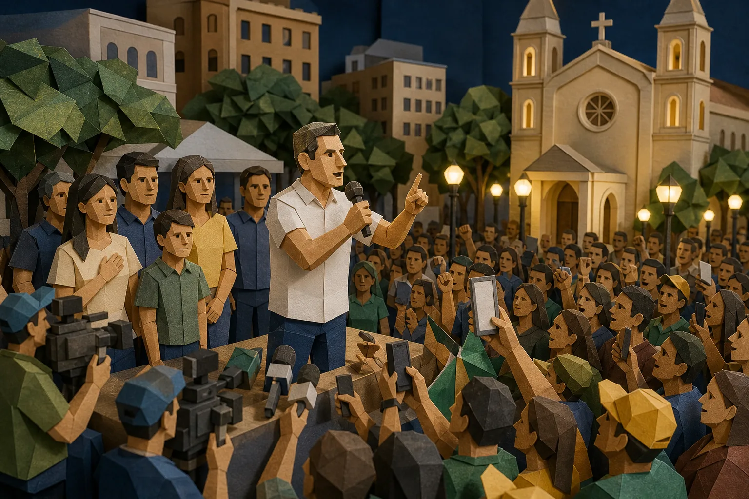 Governador eleito de Minas Gerais comemora resultado com eleitores em Divinópolis