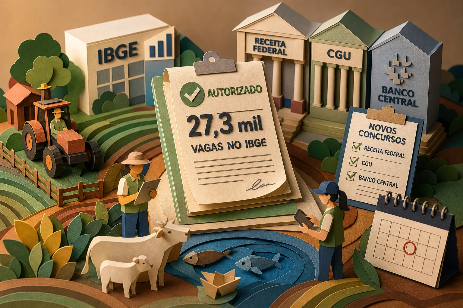 Governo federal autoriza 27,3 mil vagas no IBGE e novos concursos públicos