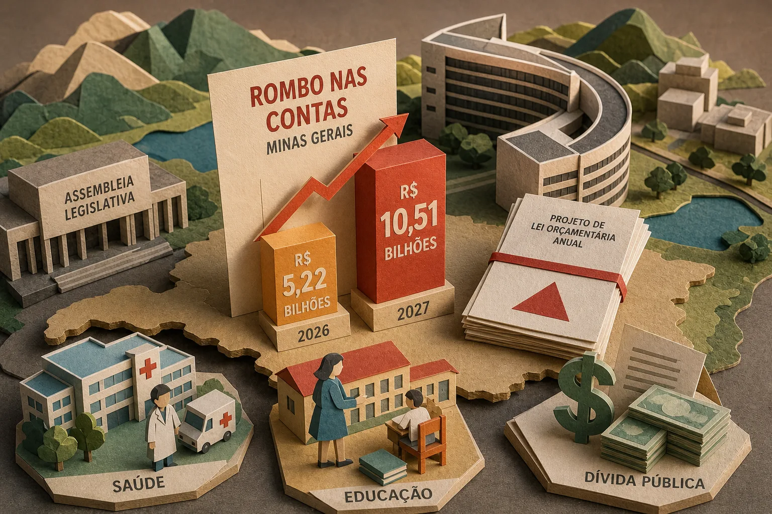 Governo mineiro eleva estimativa de rombo nas contas para R$ 10,5 bilhões em 2027