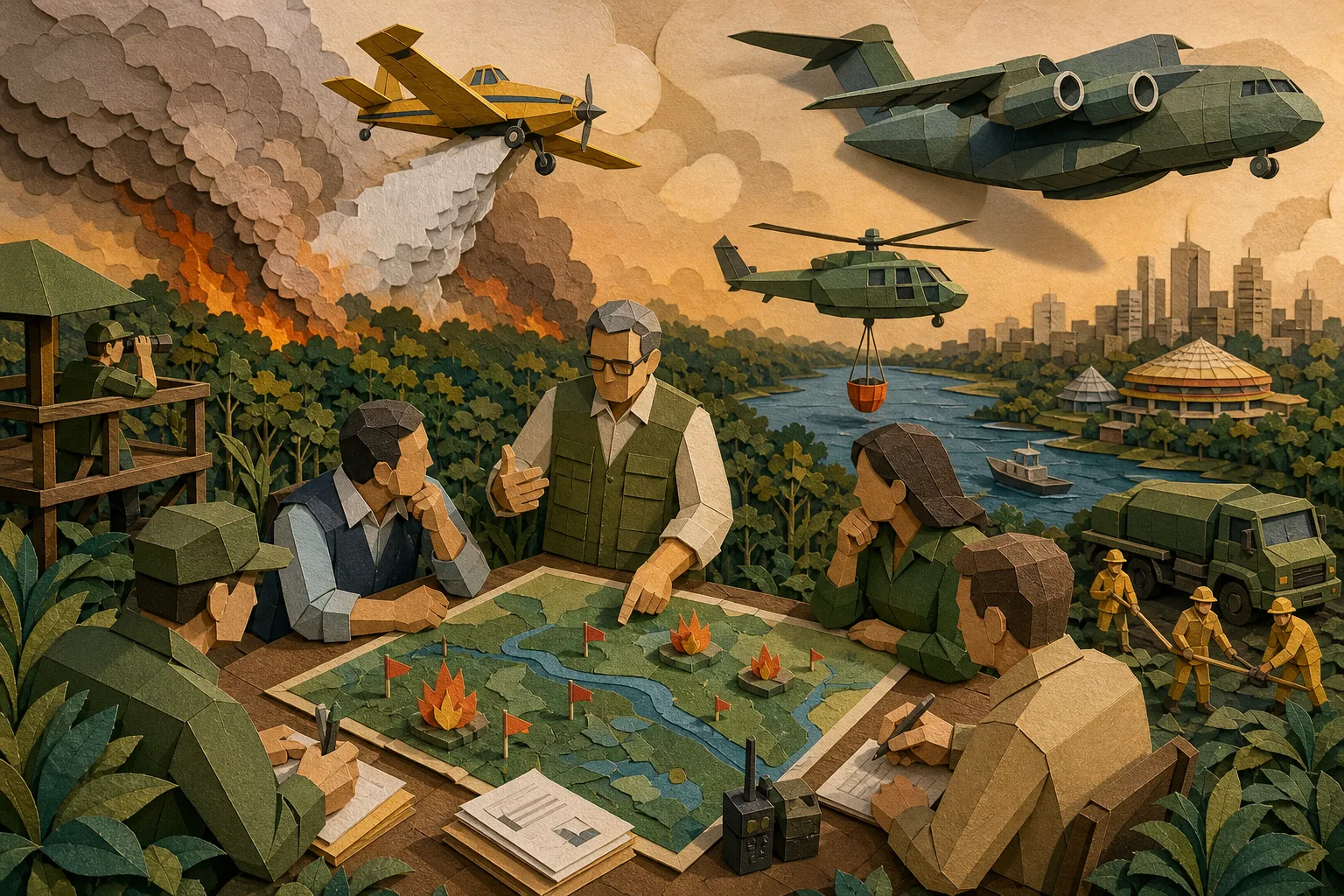 Governo mobiliza aeronaves e aponta indícios de fogo criminoso em matas do Amazonas