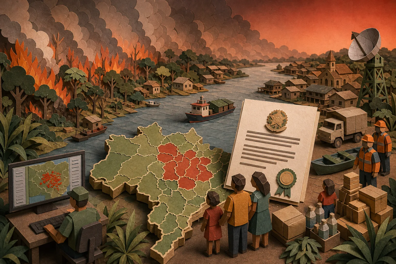 Governo reconhece emergência em 36 cidades do Amazonas após disparada de incêndios