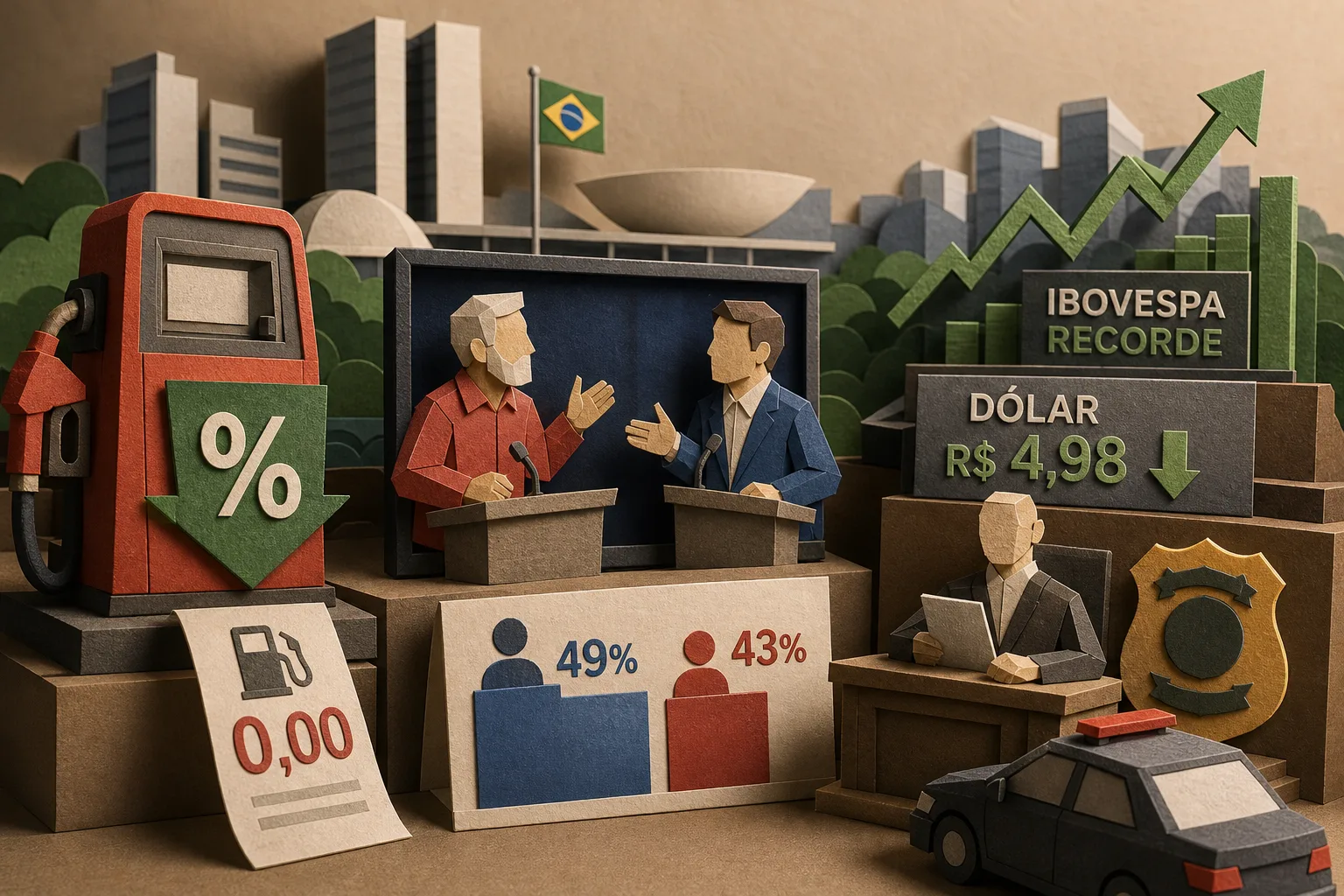 Governo zera tributos da gasolina e disputa eleitoral tem novos embates na TV