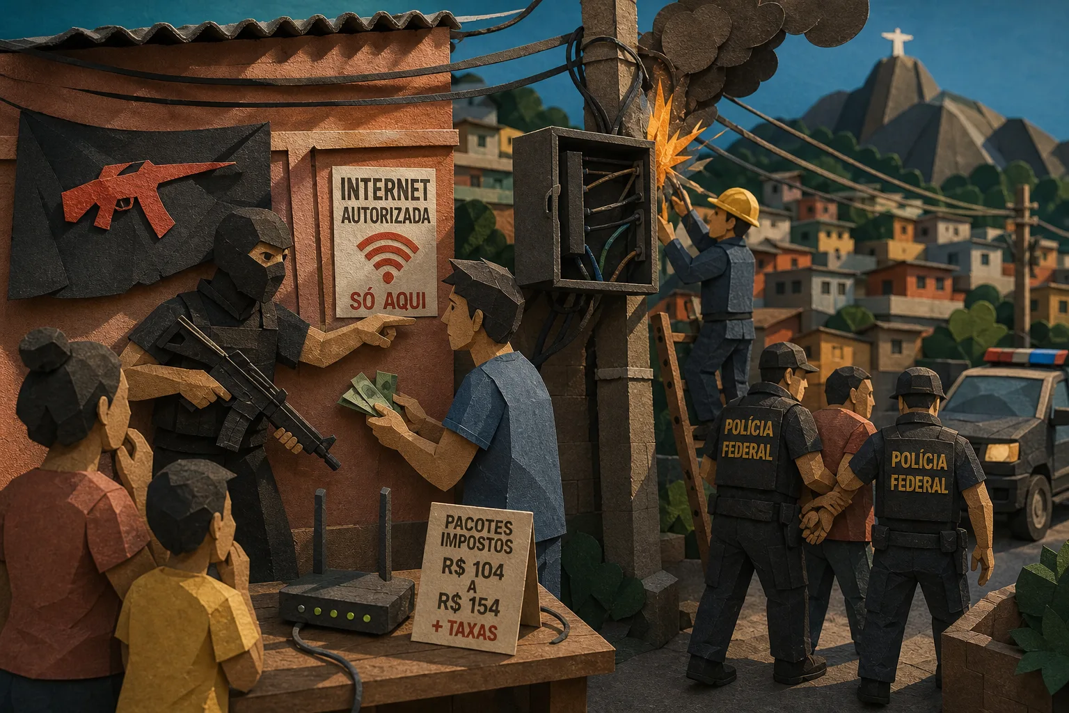 Grupos armados forçam moradores a contratar conexões ilegais de internet no Rio