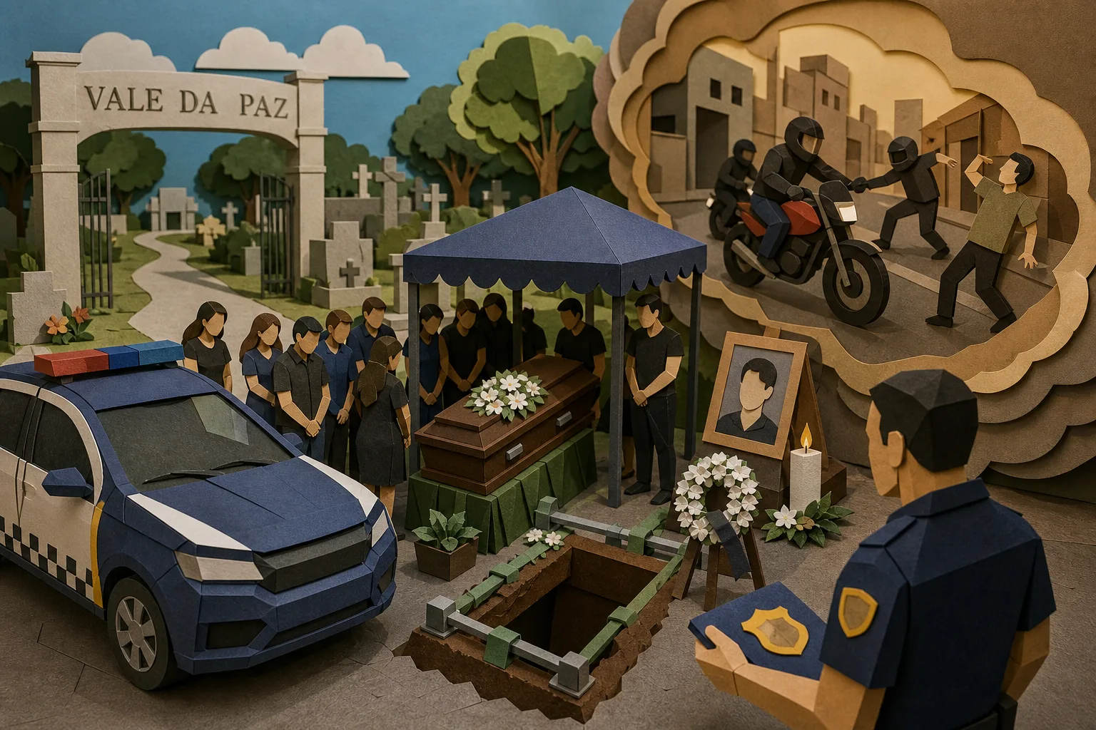 Guarda municipal baleado em assalto tem corpo sepultado no cemitério Vale da Paz