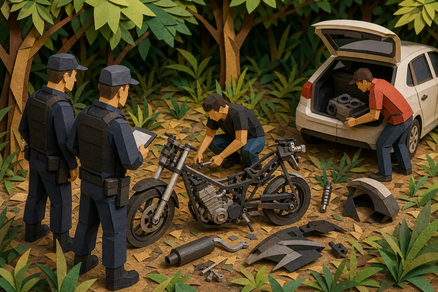 Guarda Municipal flagra desmanche de moto furtada e detém dois em Várzea Grande
