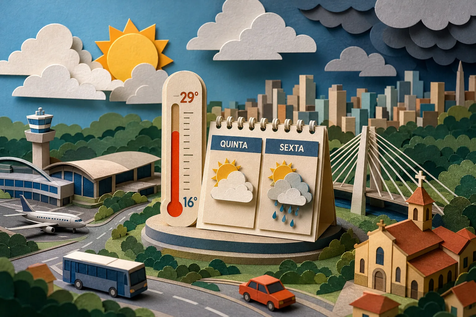 Guarulhos tem quinta-feira com variação de nebulosidade e máxima de 29ºC