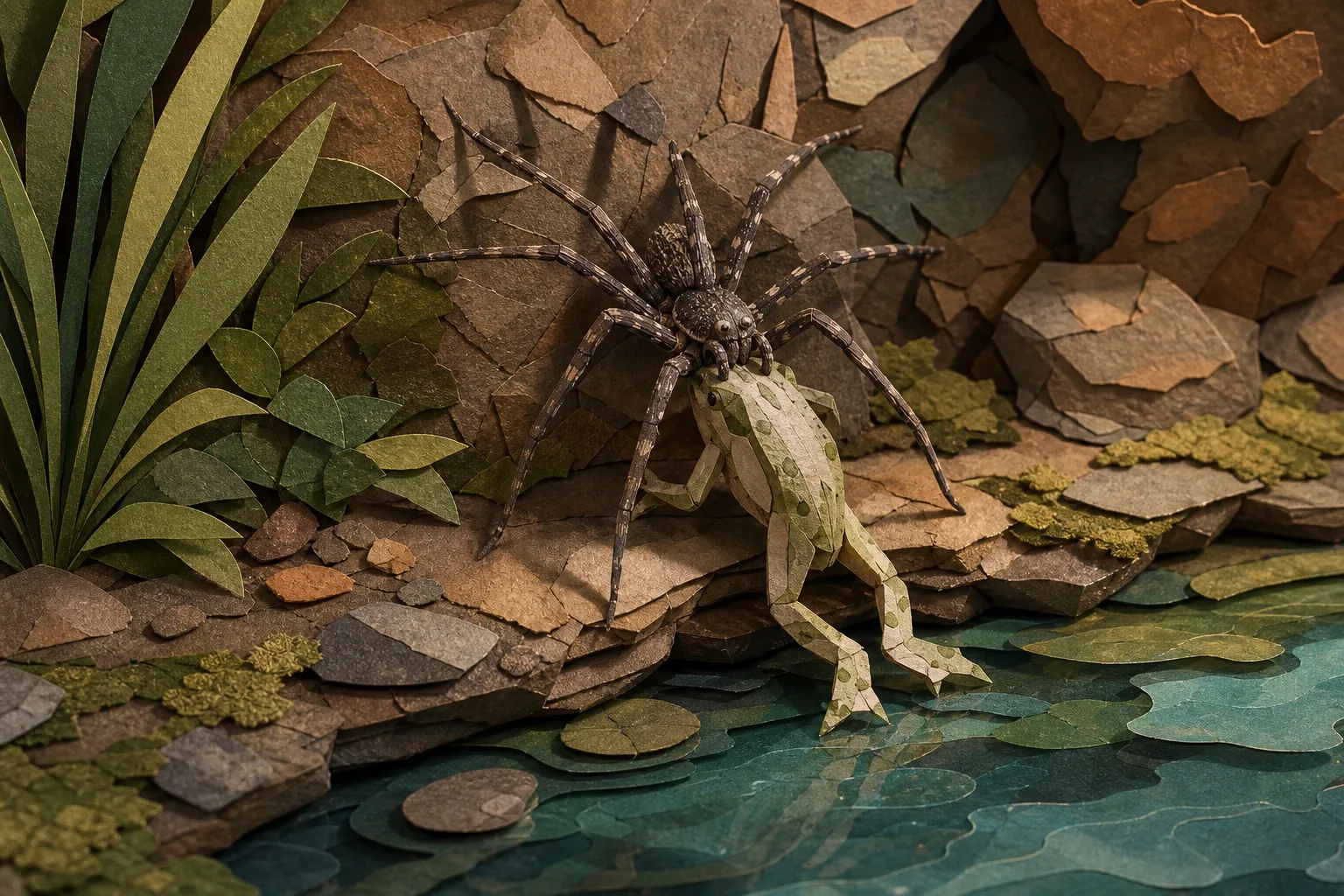 Guia registra cena rara de aranha predando perereca adulta na Chapada dos Veadeiros