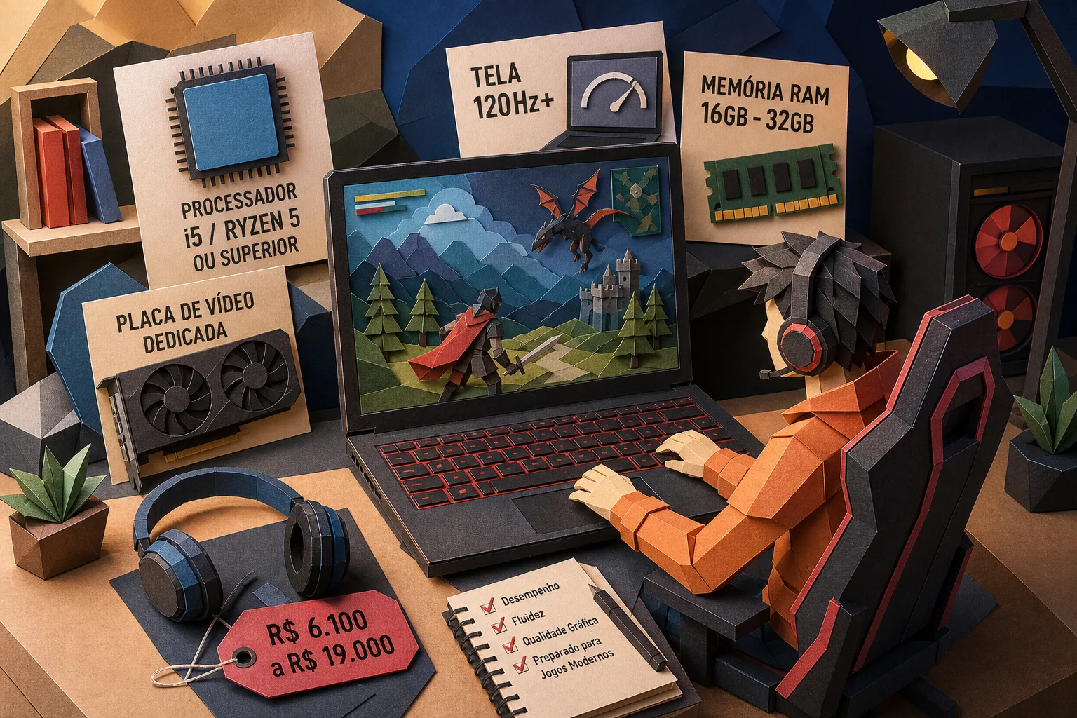 Guia reúne requisitos de hardware ideais para compra de notebooks voltados a jogos