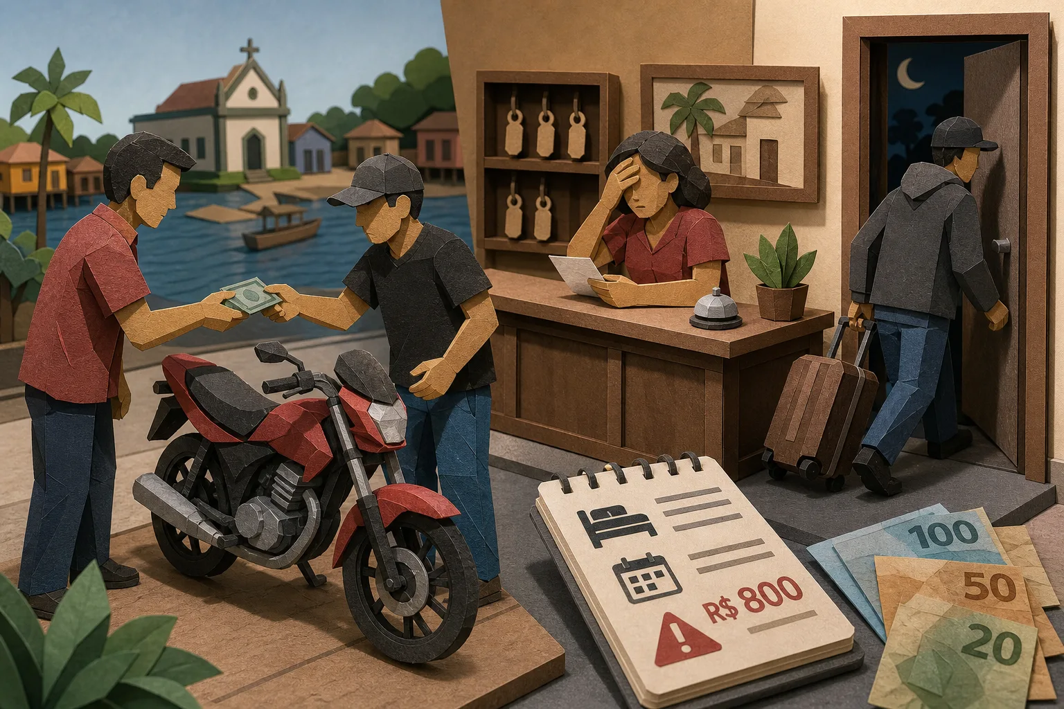 Homem aplica golpe da falsa venda de moto e deixa dívida em hotel no Pará
