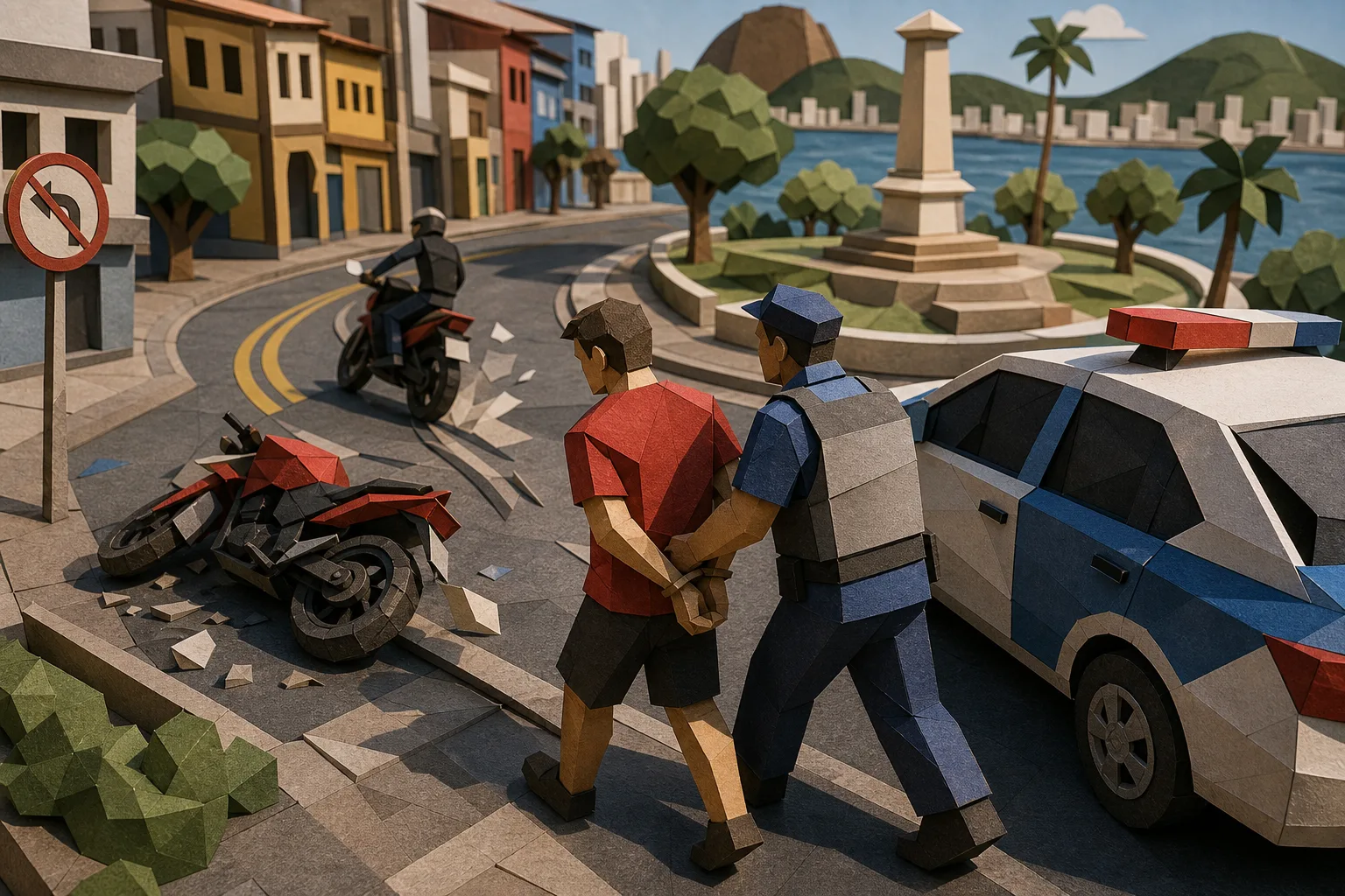 Homem com motocicleta adulterada tenta fugir da polícia e acaba preso em Niterói