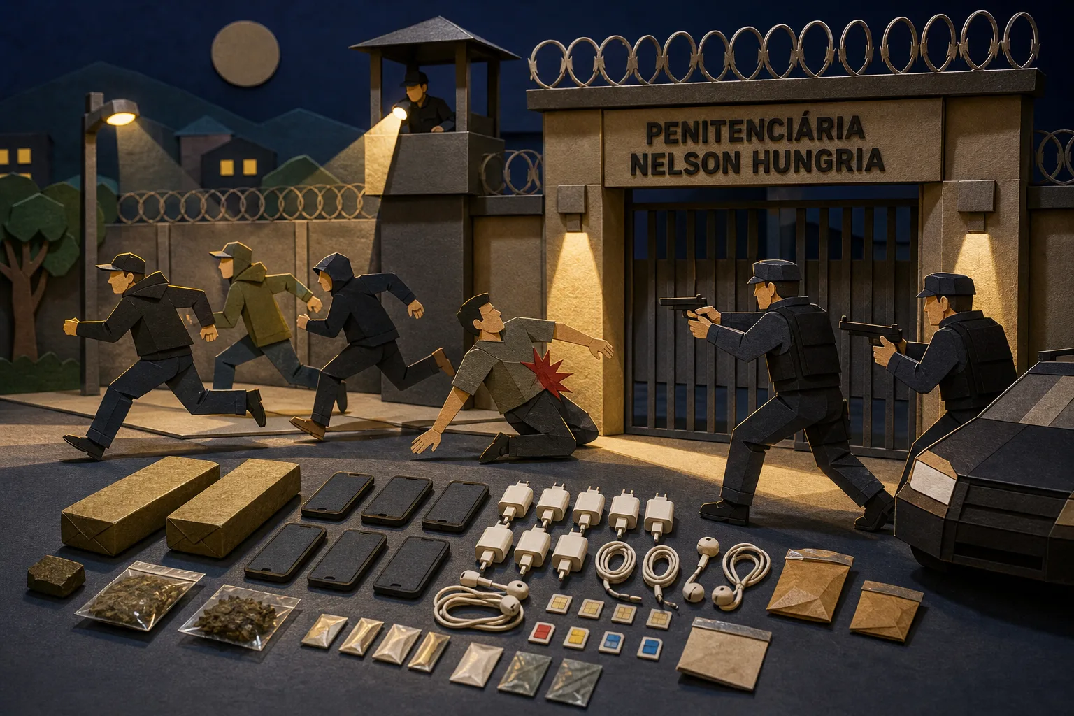 Homem é ferido ao tentar jogar drogas e celulares na Penitenciária Nelson Hungria