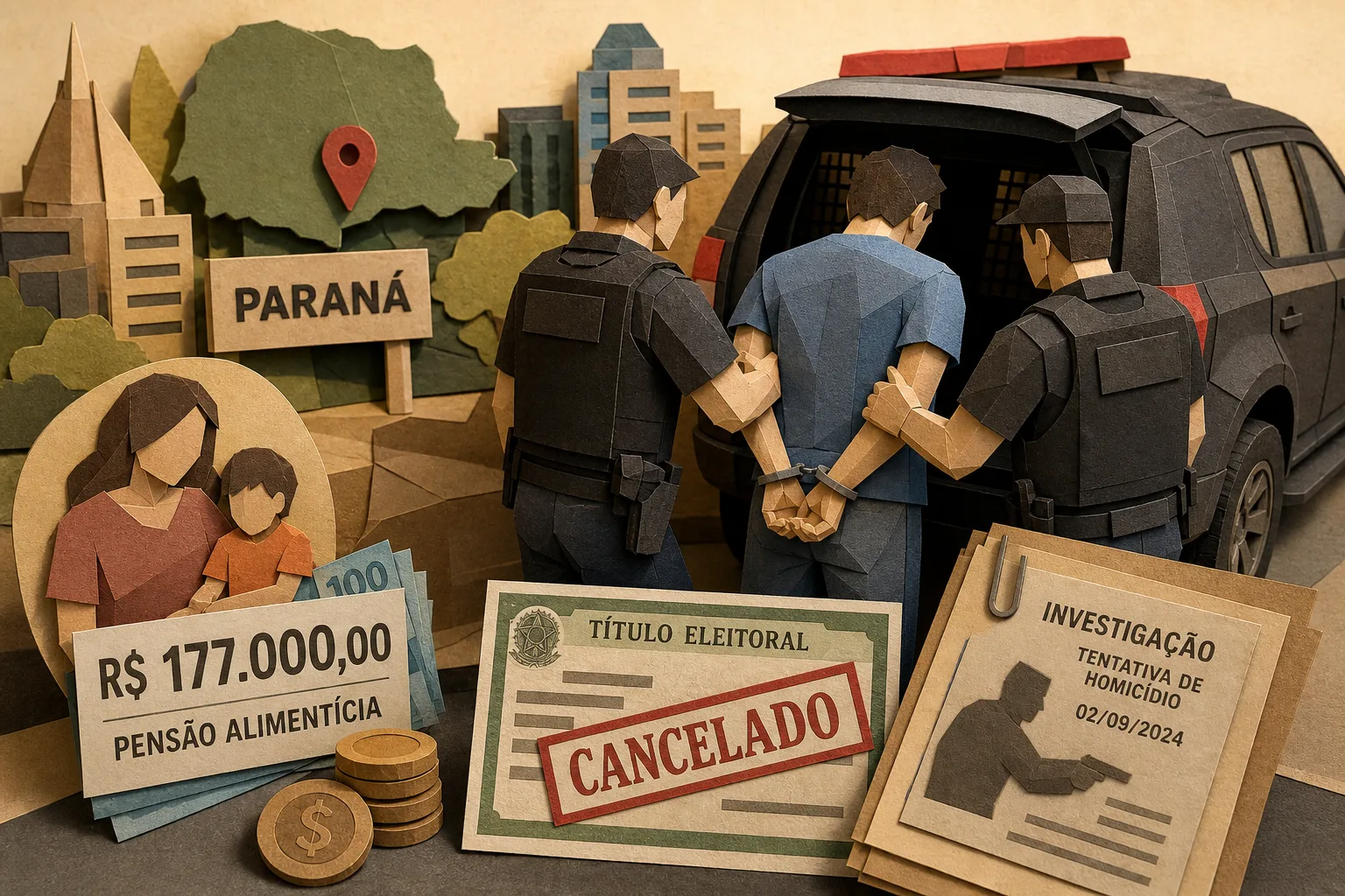 Homem que devia 177 mil reais de pensão é detido durante restrição eleitoral no Paraná