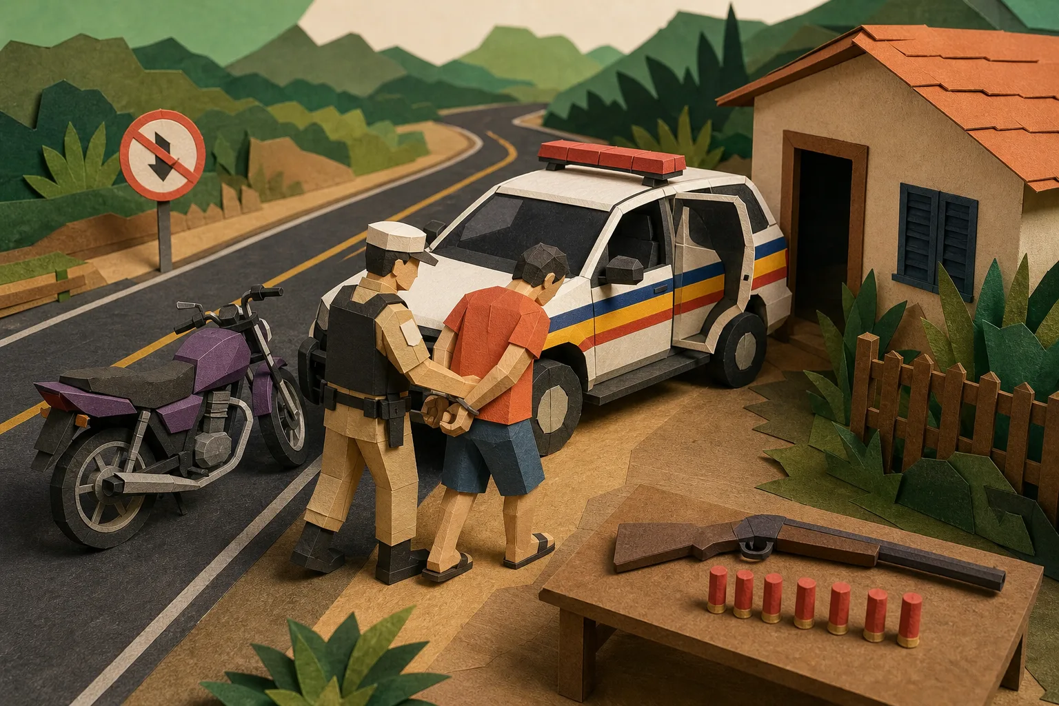 Homem sem habilitação é preso com moto adulterada e espingarda em Indaiabira