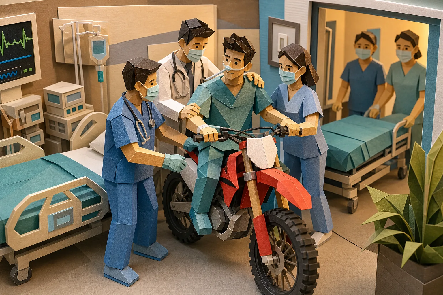 Hospital em Goiás leva motocicleta até UTI para ajudar na recuperação de paciente