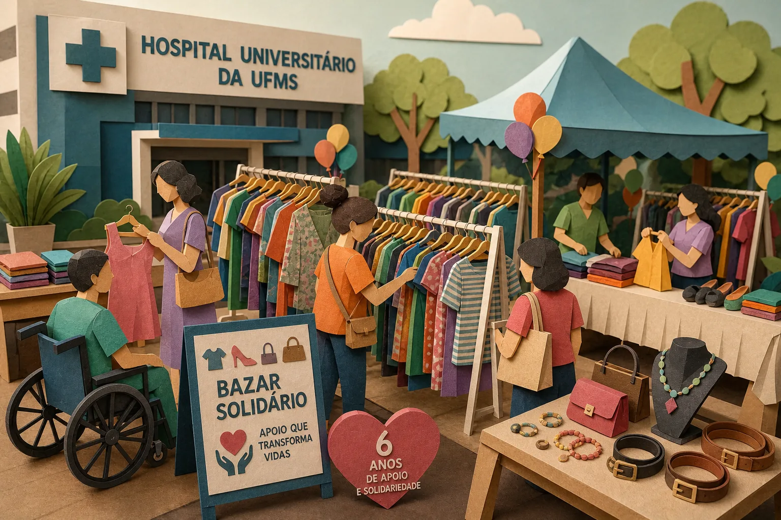 Hospital Universitário da UFMS promove bazar solidário em Campo Grande