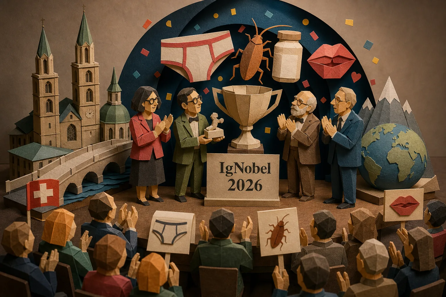 IgNobel 2026 premia estudos sobre cuecas, leite de barata e beijo