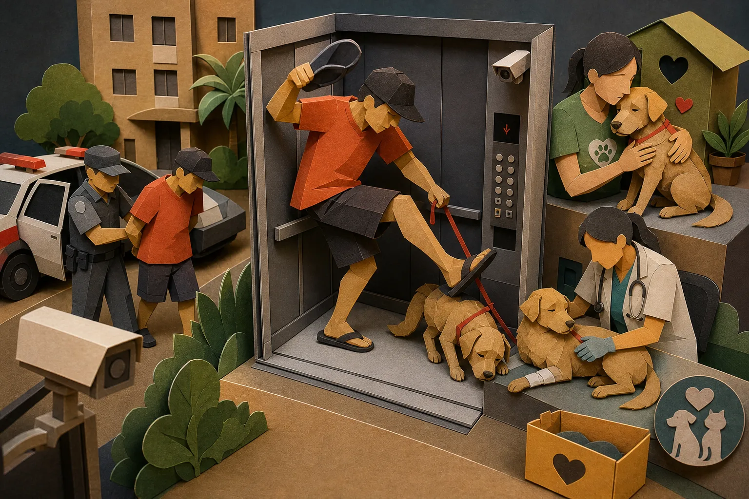 Imagens registram agressão contra cadela em elevador no interior paulista