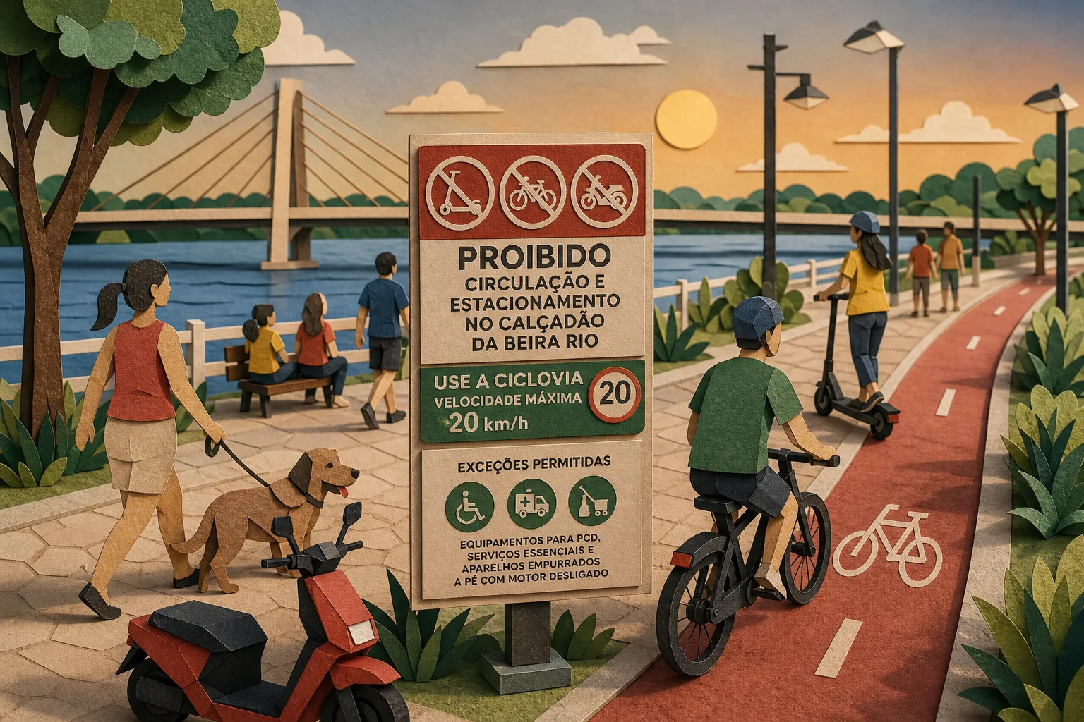 Imperatriz restringe veículos elétricos e ciclomotores no calçadão da Beira Rio