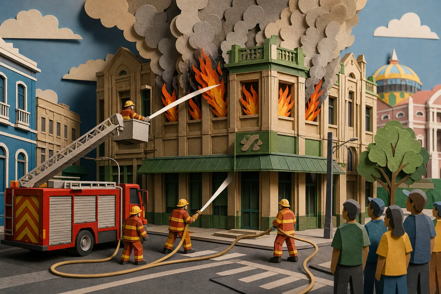 Incêndio atinge antigo Banco da Amazônia no Centro de Manaus