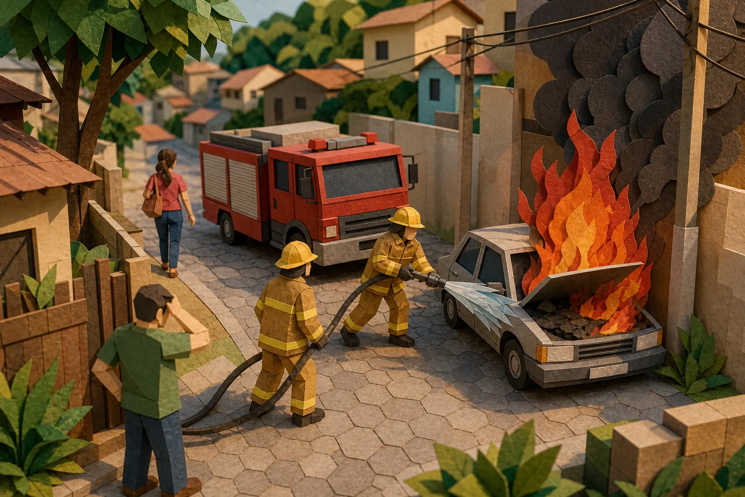 Incêndio atinge automóvel após pane durante a partida em Bom Jesus do Itabapoana